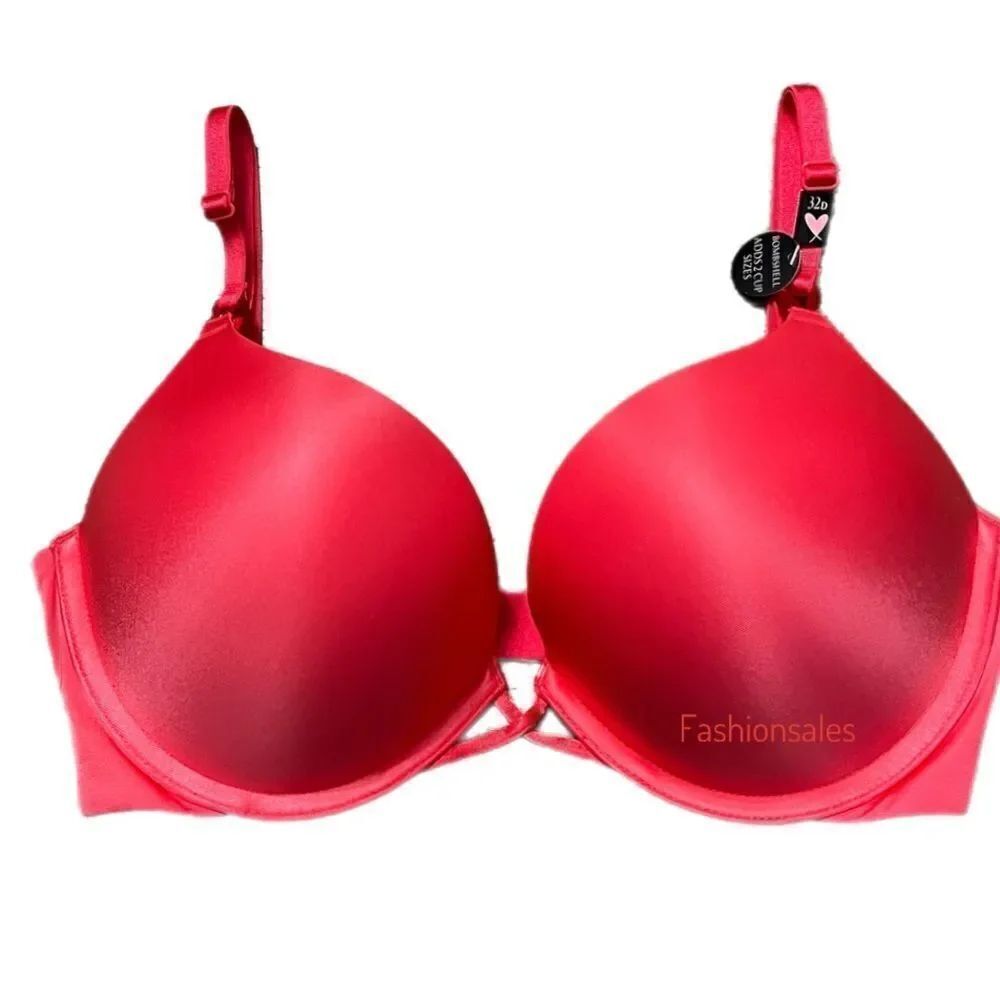 Victorias Secret Very Sexy Bombshell Add-2-Cups Push Up bra Wild Strawberry 32D